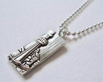 Oh Canada Jewelry / Silver pendant / CN Tower Jewelry  / Landscape jewelry / Handmade in Canada