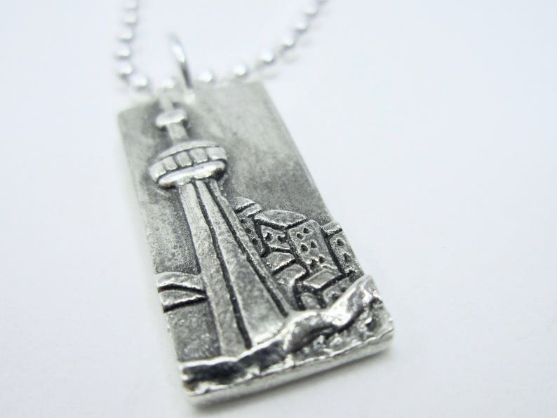 Oh Canada Jewelry / Silver pendant / CN Tower Jewelry / Landscape jewelry / Handmade in Canada image 5
