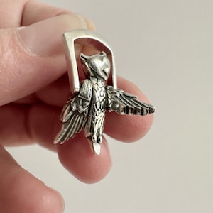 Owl Lapel Pin unique fidget jewelry handcrafted nature inspired jewelry whimsical unique gift unisex owl