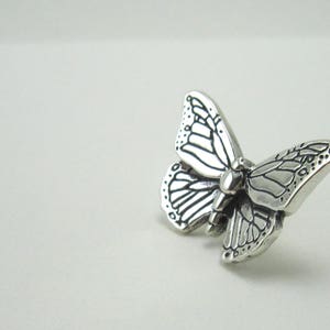 Silver Butterfly pin / Monarch Butterfly jewelry / Custom Lapel Pins / Nature Jewelry / Gardener's Gift / Handcrafted Jewelry image 6
