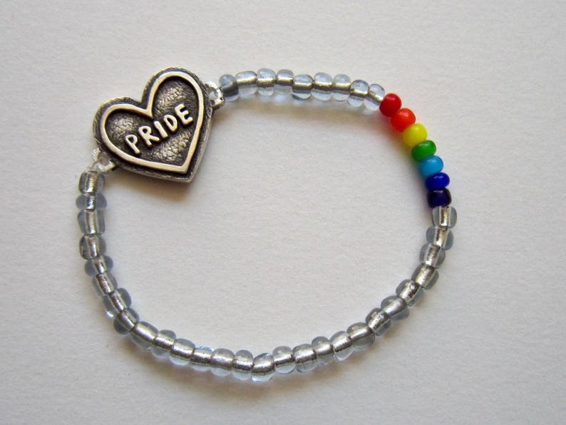 Gay Pride Jewelry / LGBTQ / Queer Jewelry / Elastic Beaded Etsy