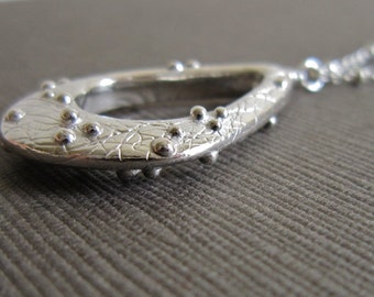 Small Silver Pendent / Bump on the Earth Pendant / Delicate Handmade Jewelry / Textured Pendant