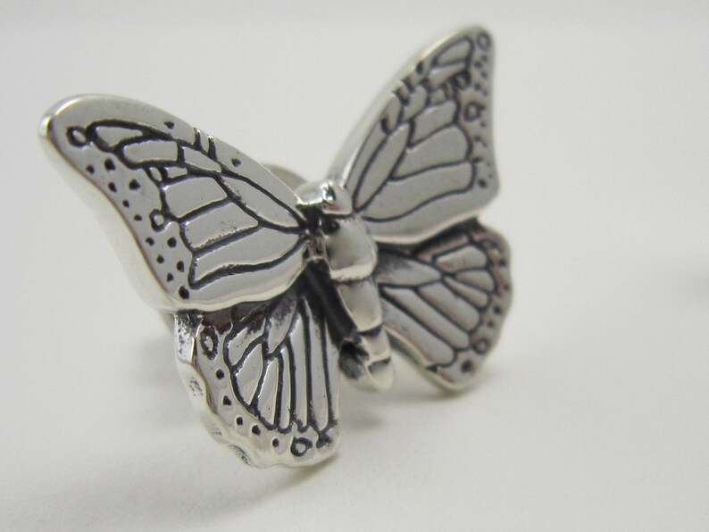 Silver Butterfly pin / Monarch Butterfly jewelry / Custom Lapel Pins / Nature Jewelry / Gardener's Gift / Handcrafted Jewelry image 7