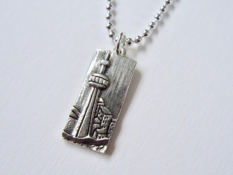 Oh Canada Jewelry / Silver pendant / CN Tower Jewelry / Landscape jewelry / Handmade in Canada image 4