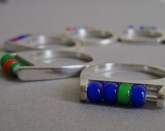 Jewelry for SALE / Fidget Ring / Abacus Ring / Custom colours / Jewelry by design / Handmade silver jewelry / Beaded Jewelry Designs