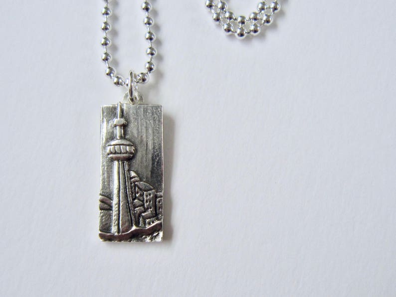 Oh Canada Jewelry / Silver pendant / CN Tower Jewelry / Landscape jewelry / Handmade in Canada image 3