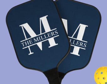 Personalized Pickleball Paddle: Custom Monogram Team Paddle with Carry Bag