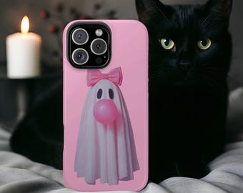 Pink Ghost iPhone Case MagSafe: Spooky Coquette Halloween