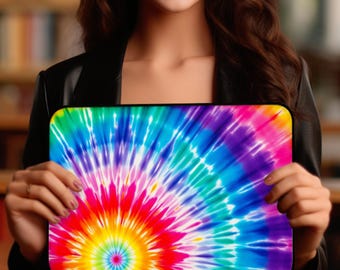Retro Rainbow Tie Dye Laptop Sleeve: Neoprene Protective Zipper MacBook Case