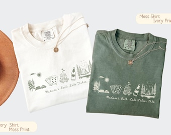 Chemise EVJF, t-shirt voyage personnalisé lac Bach, chemises assorties pour mariée à la montagne, mariage personnalisé pour personnel de cabine, cadeau de mariage randonnée