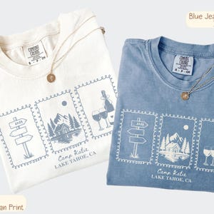 Custom Camp Bachelorette Shirt, Lake Bach Trip Tee, Mountain Bride Camping Shirts, Personalized Bridal Party, Hiking Bach Crew Gift Set Unisex Blue Jean