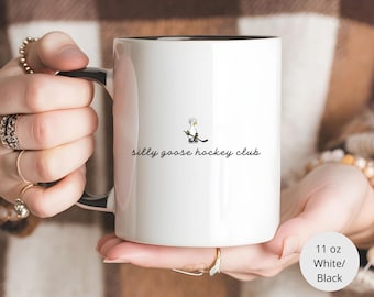 Minimalist Silly Goose Hockey Mug, Funny Hockey Coffee Mug, Ice Hockey Fan Gift, Sports Lover Mug, Simple Goose Design Mug, Hockey Mom