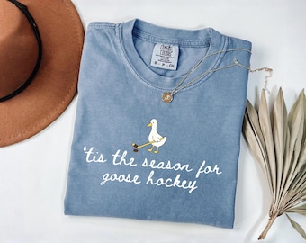 Chemise drôle de couleurs de confort de hockey d'oie, t-shirt de jour de match idiot d'oie, hockey de saison, cadeau de fan de hockey sur glace, vêtements de hockey pour des joueurs
