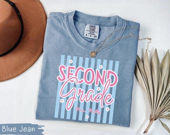 Personalized Second Grade Teacher Shirt, 2nd Grade Back to School Tee, Custom  Name, Matching Team, Comfort Colors, Youth Tshirt, First Day