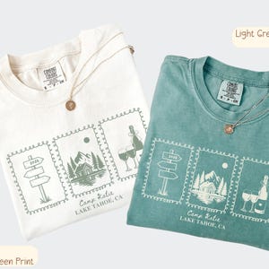 Custom Camp Bachelorette Shirt, Lake Bach Trip Tee, Mountain Bride Camping Shirts, Personalized Bridal Party, Hiking Bach Crew Gift Set Unisex Light Green