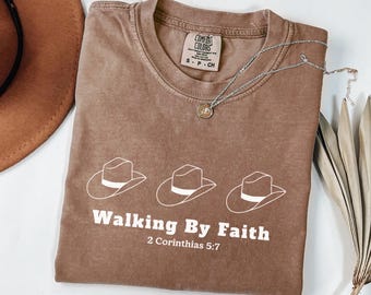 Walk by Faith Shirt for Christian, Christian Western Minimalist Shirt, Minimalist Faith Based Gift, Women , Cowgirl Shirt, Western Style