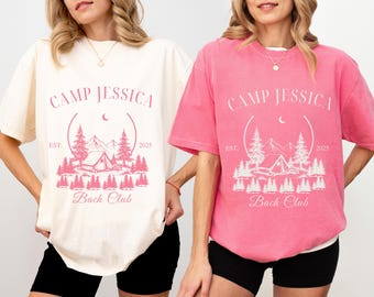 Chemise EVJF pour camp personnalisée, EVJF sur le thème du camp, Chemises EVJF Club Bach, Cadeaux Bach de camping, Chemise de camping personnalisée