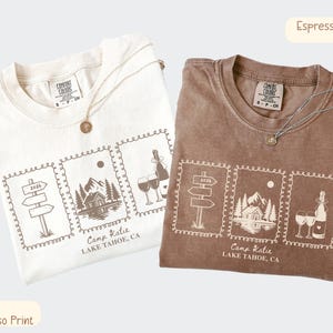 Custom Camp Bachelorette Shirt, Lake Bach Trip Tee, Mountain Bride Camping Shirts, Personalized Bridal Party, Hiking Bach Crew Gift Set Unisex Espresso