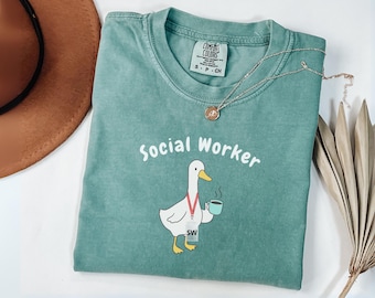 Comfort Colors Silly Goose Social Worker Shirt, Social Worker Gifts, Social Worker Tee, School Social Worker, Counselor Therapist Shirt