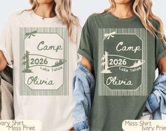 Custom Camp Bachelorette Shirt, Personalized Lake Bach Trip Tee, Mountain Matching Cabin Crew Girls Bride Gift Hiking Bridal Vacation Outfit