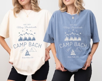 Chemise EVJF personnalisée camp, EVJF sur le thème du camp, Chemises EVJF avec nom emplacement personnalisé, Chemises EVJF Club Bach