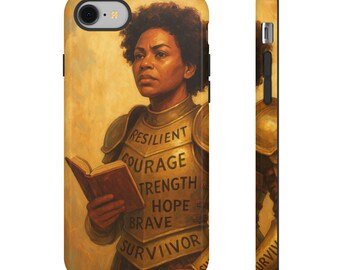 Resilient Warrior Phone Case: Empowerment Art, Inspirational Tech