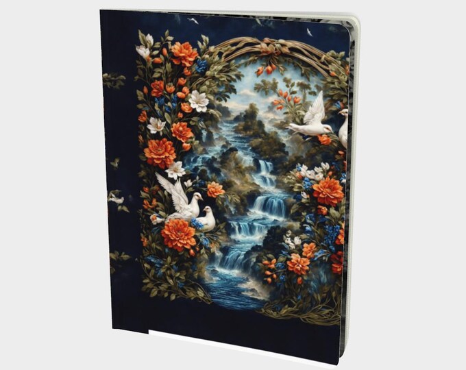 Birds Blue 48 Page Notebook, 70lb acid-free paper, Velvet Matt cover, Plain, Ruled, Graph, Bullet
