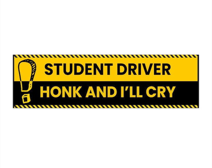 Funny New Driver Bumper Stickers | Fun Car Decor, Perfect for New Drivers, Gift for Graduates, Driving Instruction, Humor on the Road,