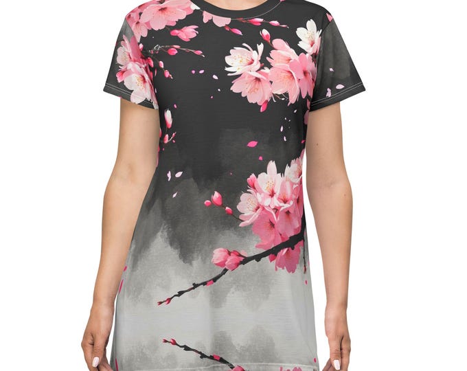 Floral T-Shirt Dress | Chic Spring Style, Summer Dress, Casual Outfit, Garden Party Wear, Gift for Her