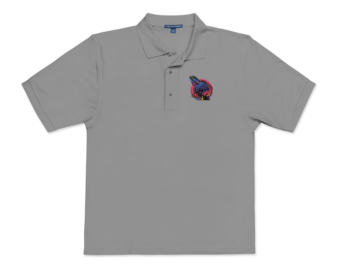 Embroidered Unisex Polo Shirt with Anime Woman Colorful Design - Perfect for Casual Outings, Gifts,Spring Celebrations, Everyday Wear