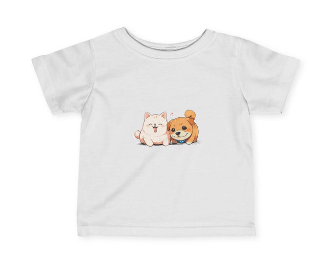 Cute Pet Themed Infant Tee Adorable Dog & Cat Design, Perfect for Baby Showers, Adoption Events, Holiday Gifts, Playdates, Birthday