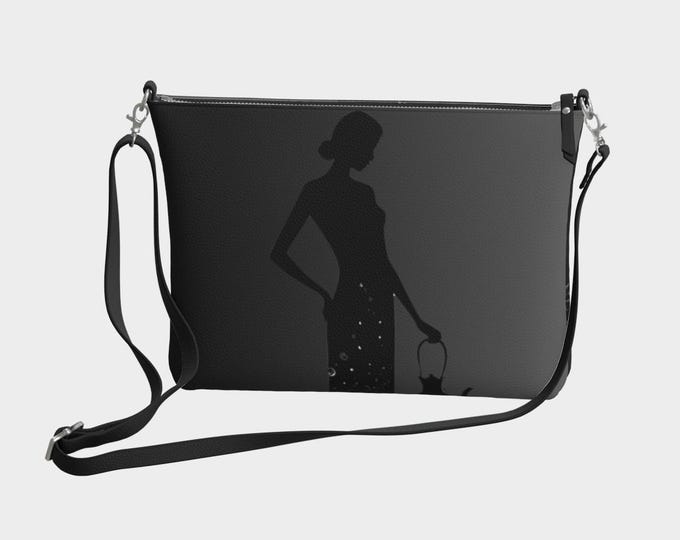 Is Your Glass Empty Vegan Leather Crossbody Purse