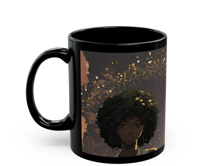 11oz Black Mug: Shine Beauty