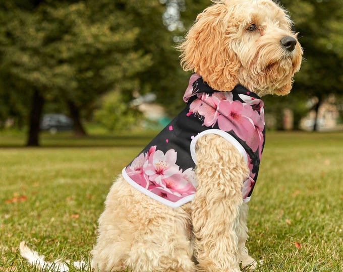 Floral Pet Hoodie: Stylish Polyester Dog Sweater