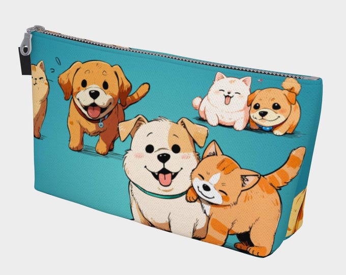 Friendship dog cat turquoise MakeupBag