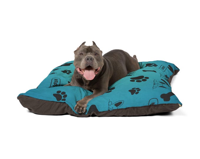 Cozy Pet Bed with Fun Woof! Design | Dog Bed for Small to Medium Pets | Perfect for Dog Lovers, Pet Gifts, Home Decor, Cozy Sit