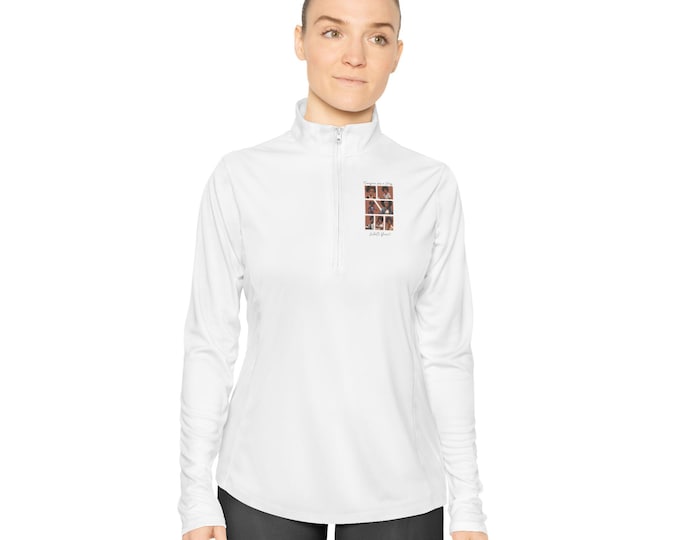 Sporty-Chic Ladies Quarter-Zip Pullover, Storyteller Athleisure Top, Layerable Sportswear, Cadet Collar Activewear, Active Lifestyle
