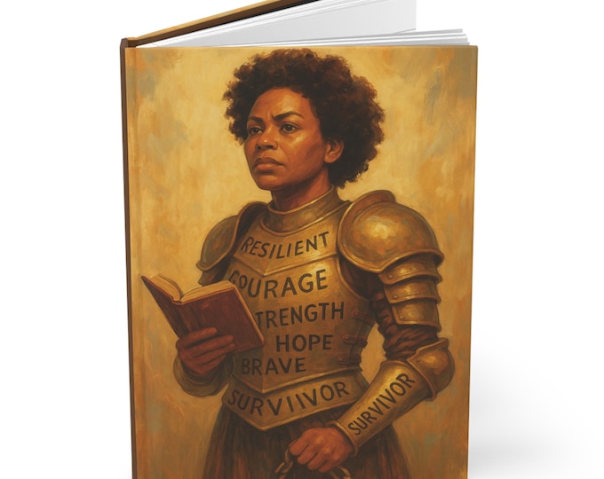 Empowering Hardcover Journal - Resilience & Strength Art, Motivational Gift for Writers, Dreamers, Creatives, Self-Care Journal,