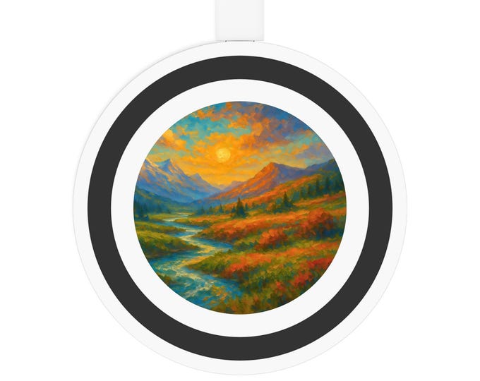 Scenic Wireless Charging Pad | Portable Phone Charger, Landscape Decor, Tech Gift, Desk Accessory, Nature Lover's Item