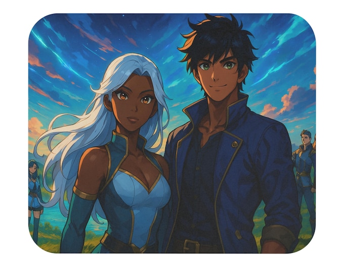 Anime Themed Couple Mouse Pad Vibrant Desk Accessory for Gamers and Creatives, Perfect for Office Decor, Gaming, Gifts, and Home Use
