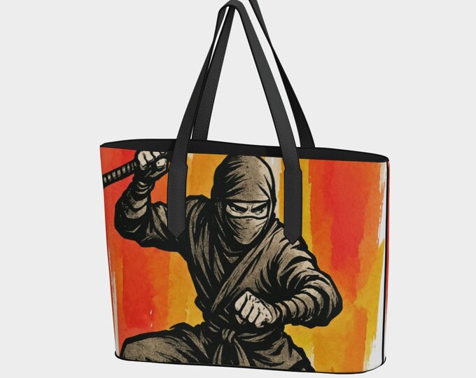Ninja Man Vegan Leather Tote Bag