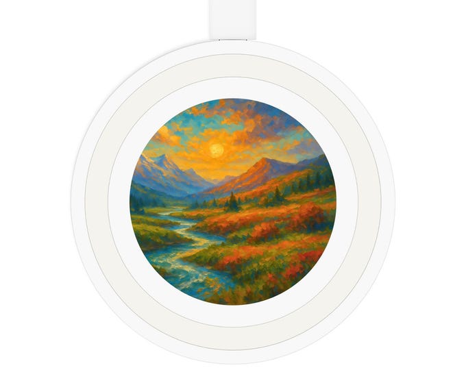 Scenic Wireless Charging Pad | Portable Phone Charger, Landscape Decor, Tech Gift, Desk Accessory, Nature Lover's Item