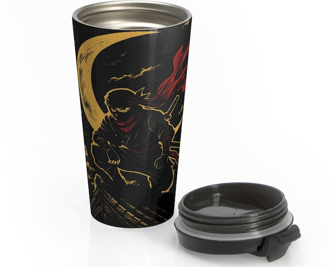 Ninja Adventure Stainless Steel Travel Mug, Reusable Coffee Cup, Gift for Anime Lovers, Travel Accessory, Perfect for Commute