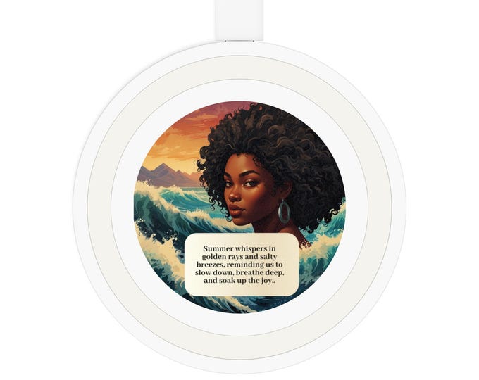 Ocean Breeze Personalized Wireless Charging Pad - Inspirational Decor, Modern Tech Gift, Eco-Friendly Gadget, Home Office Essential
