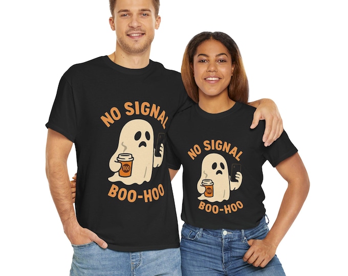Halloween No signal Boo Unisex Tee, Scary Party T-Shirt, Spooky Costume Shirt, October Festive Apparel, Trick or Treat Top
