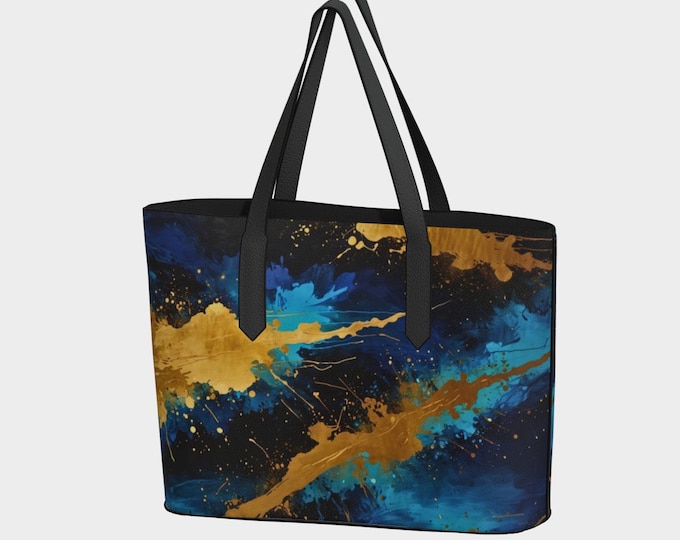 Golden Phoenix Vegan Leather Tote Bag
