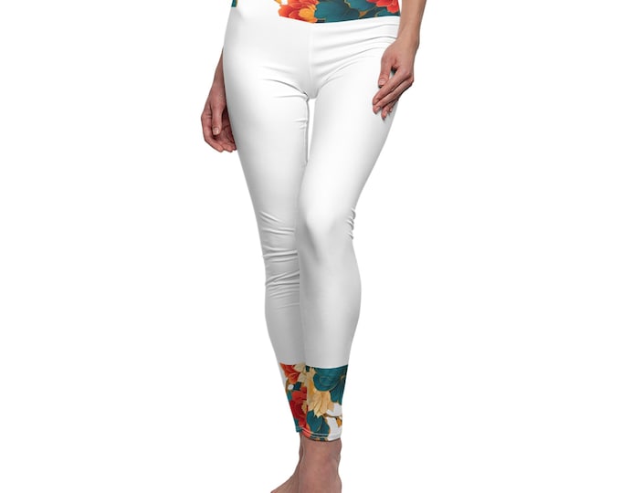 Floral Casual Leggings for Women - Stylish Activewear, Workout Pants, Comfortable Loungewear, Gift for Her, Yoga Leggings