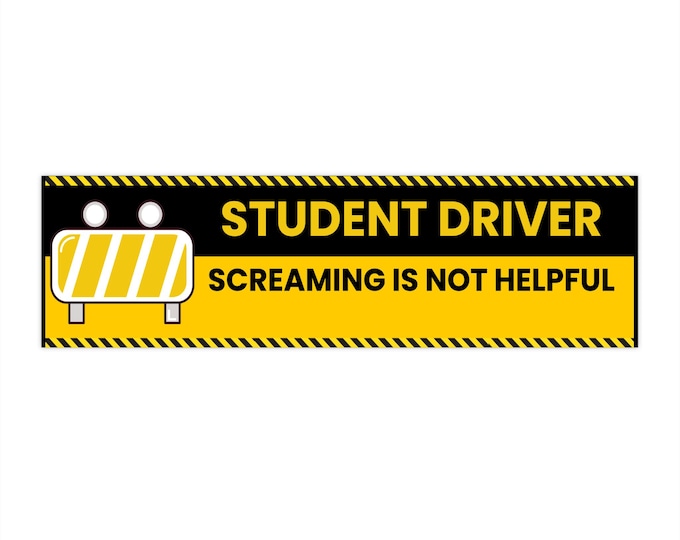 New Driver  Bumper Stickers | Fun Car Decor, Perfect for New Drivers, Gift for Graduates, Driving Instruction, Humor on the Road, Caution