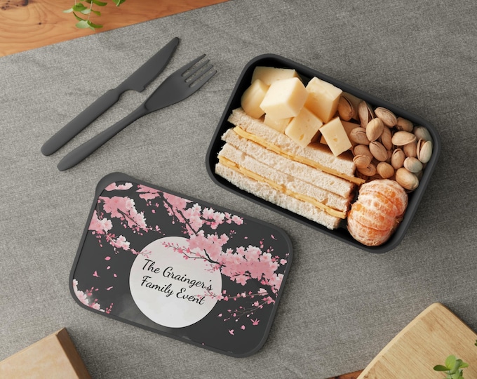 Eco-Cherry Blossom Bento Box, Personalized Lunch Container for yourself or  Events, Meal Prep Box, Gift for Foodies