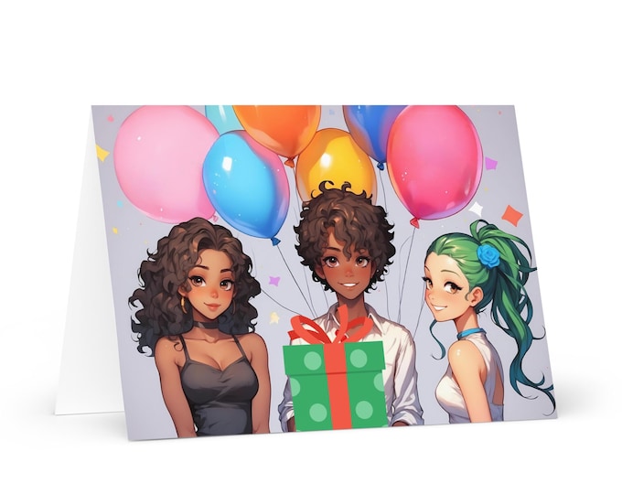 Anime Happy Birthday Greeting card